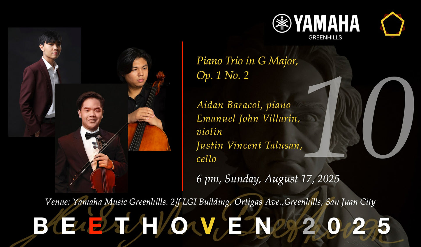 Beethoven 2025: Concert No. 10 with Aidan Baracol, Emanuel Villarin, and Justin Talusan