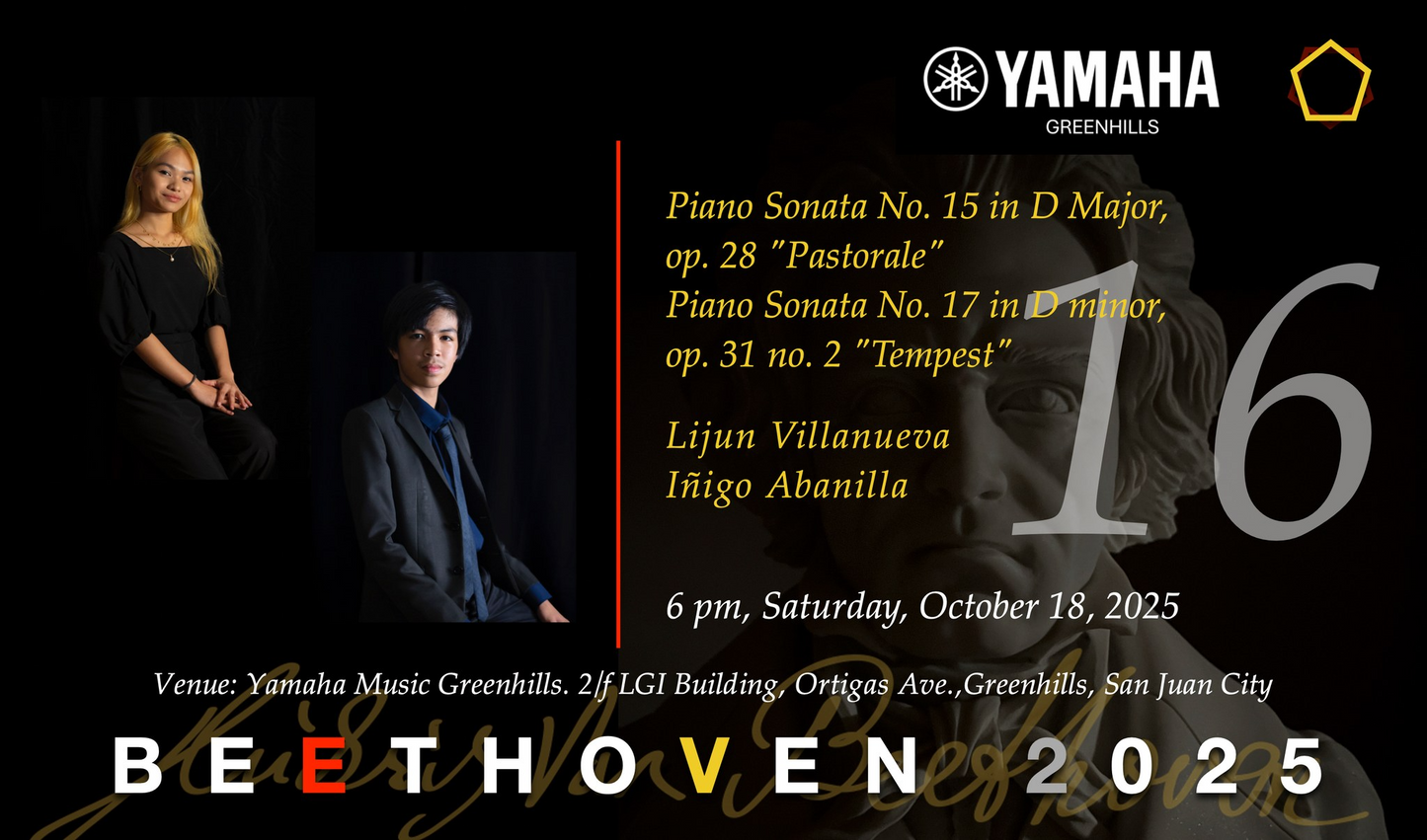Beethoven 2025: Concert No. 16 with Lijun Villanueva & Inigo Abanilla
