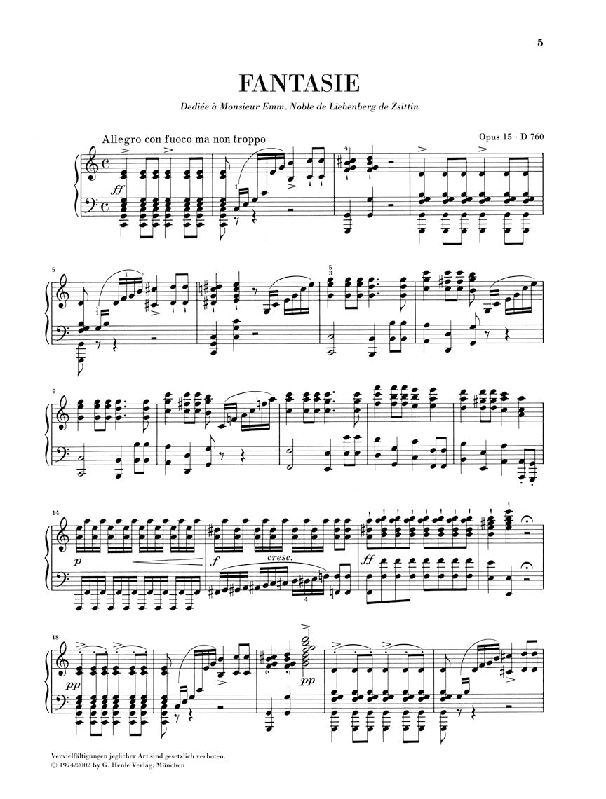 Fantasy in C major, Op. 15 D 760 - Schubert