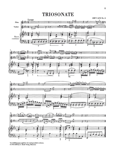 Trio Sonata and Canon Perpetuus from the Musical Offering BWV 1079 no. 8 and 9 for Flute, Violin and Basso Continuo - Bach