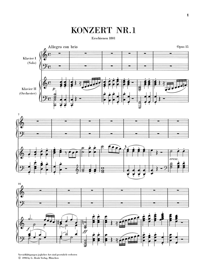 Piano Concerto No. 1 in C major, Op. 15 - Beethoven