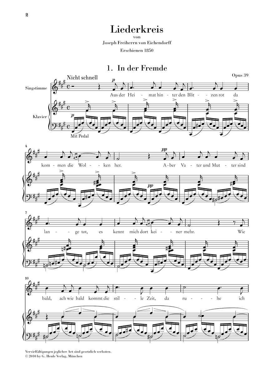 Song Cycle, Op. 39, Versions 1842 and 1850 - Schumann
