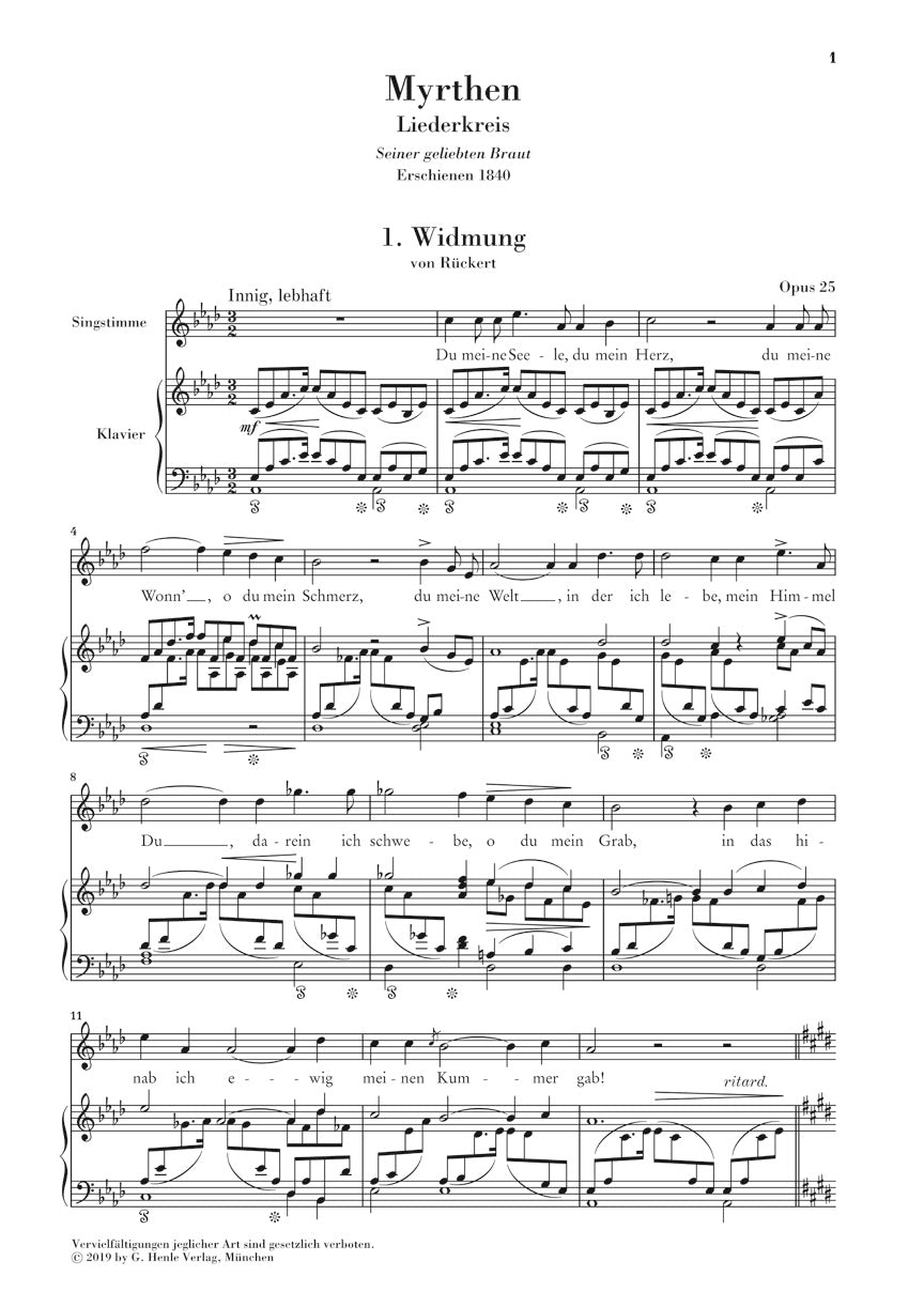 Myrthen, Op. 25 - Schumann