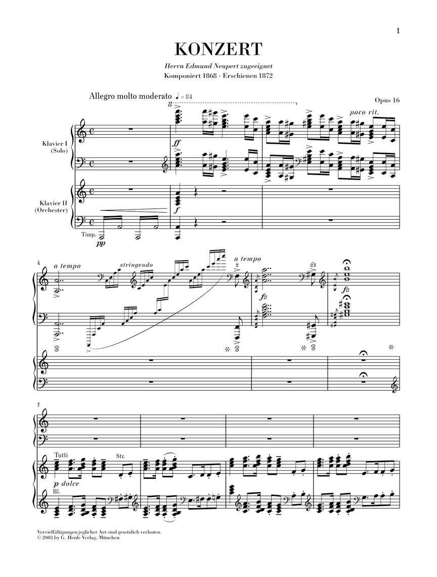 Piano Concerto in A minor, Op. 16 - Grieg