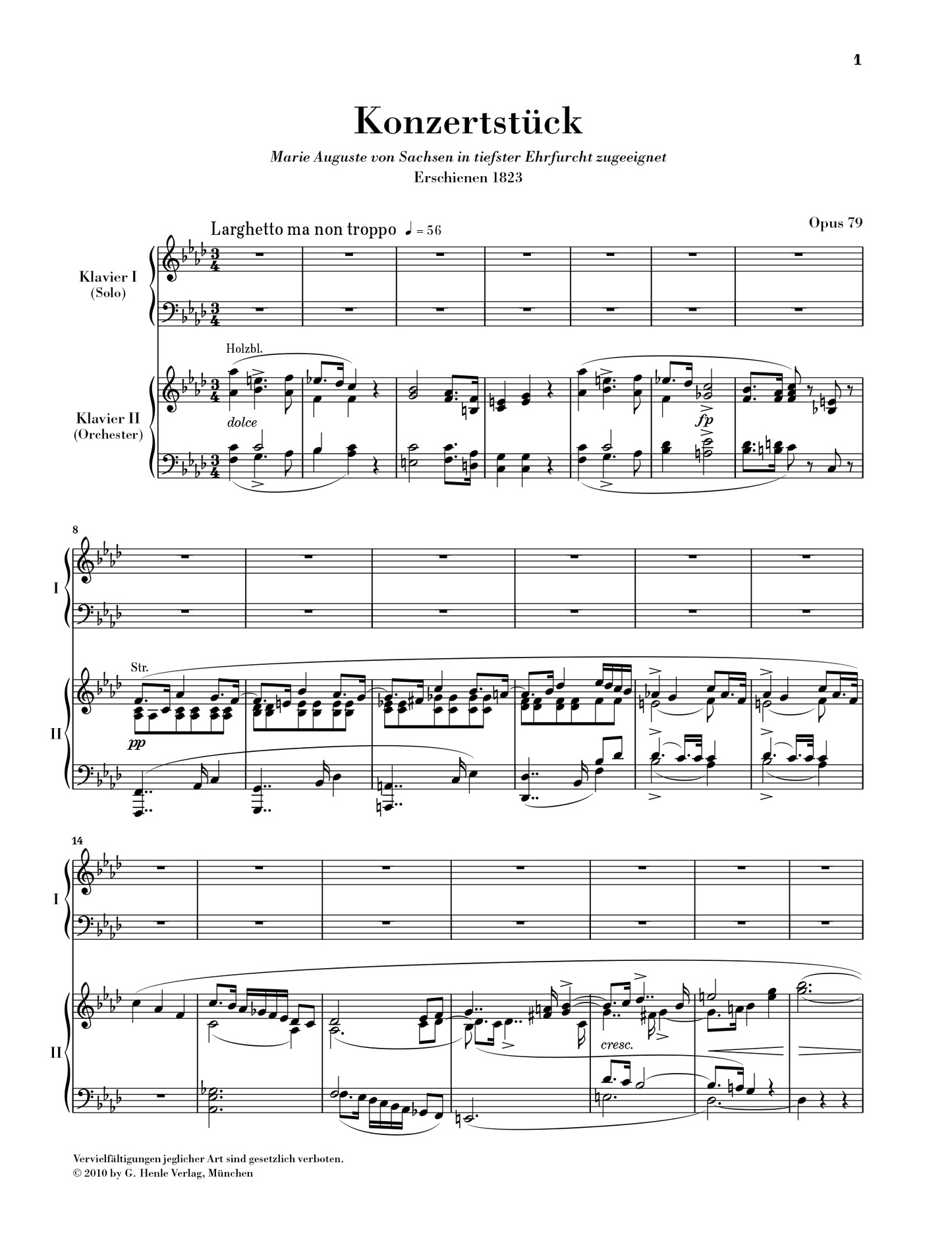 Concert Piece in F minor Op. 79 for Piano and Orchestra - Weber