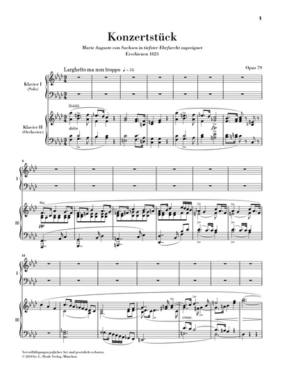 Concert Piece in F minor Op. 79 for Piano and Orchestra - Weber