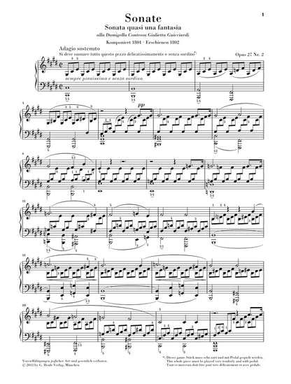 Sonata in C-sharp minor Op. 27 No. 2 "Moonlight" - Beethoven