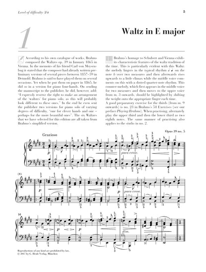 At the Piano: 15 Well-Known Original Pieces - Brahms