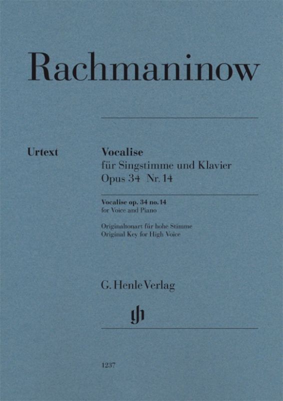 Vocalise Op. 34, No. 14 for Voice and Piano - Rachmaninoff