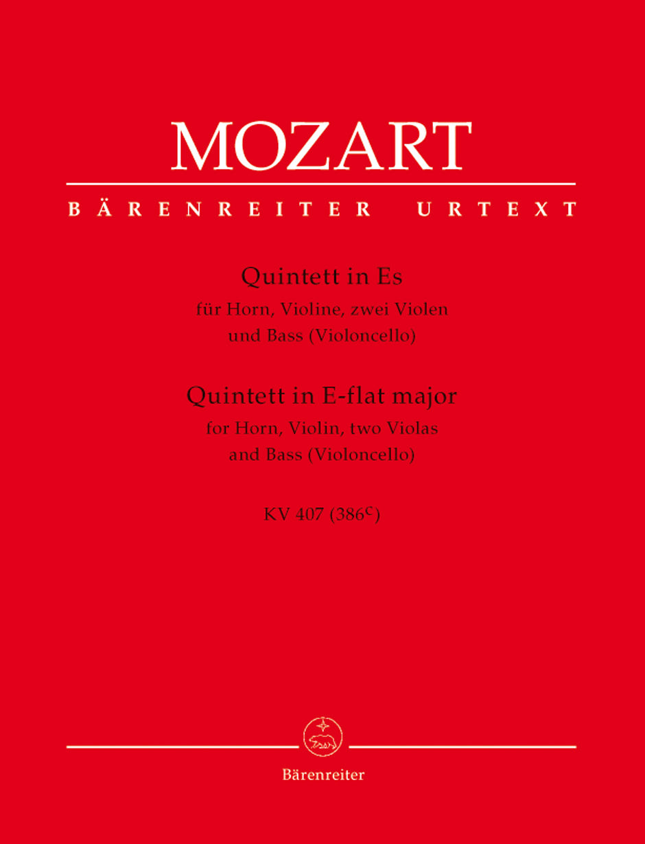 Quintet for Horn, Violin, Two Violas and Bass in E-flat major, K. 407 (386c)