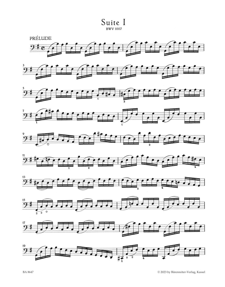 Suite I for Violoncello, BWV 1007 - Bach