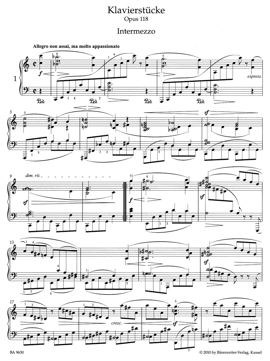 6 Klavierstücke, Op.118 - Brahms