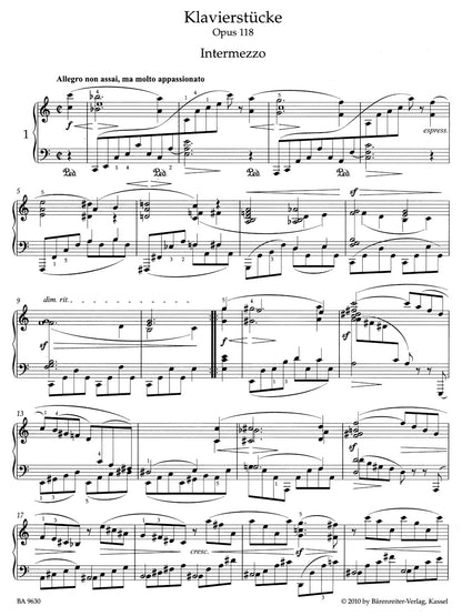 6 Klavierstücke, Op.118 - Brahms