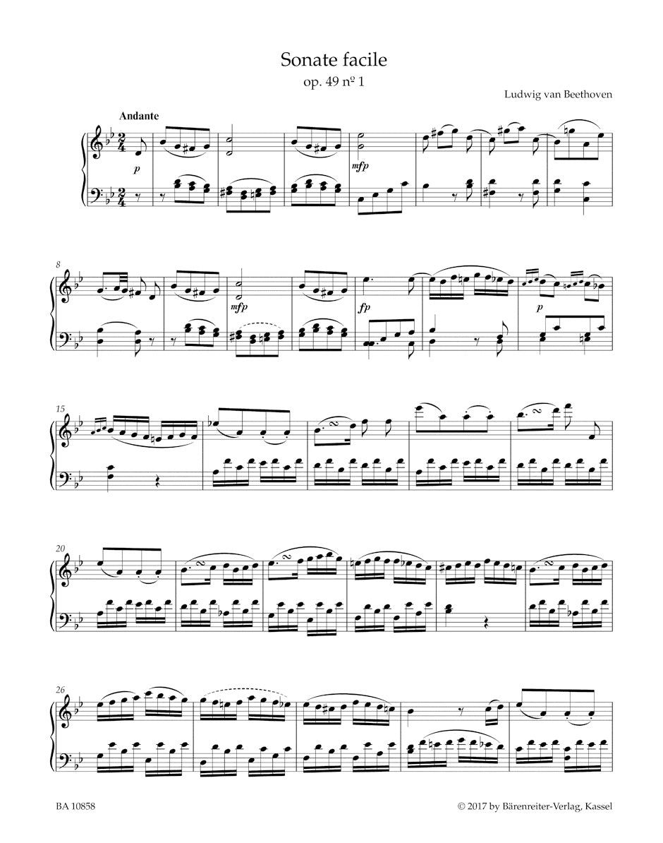 Two Piano Sonatas in G minor, G major op. 49 - Beethoven