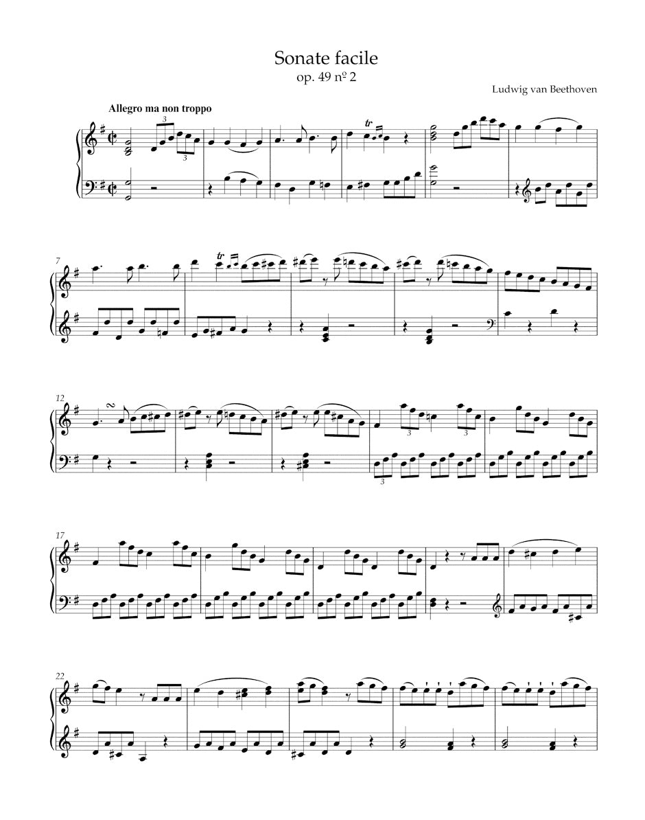 Two Piano Sonatas in G minor, G major op. 49 - Beethoven