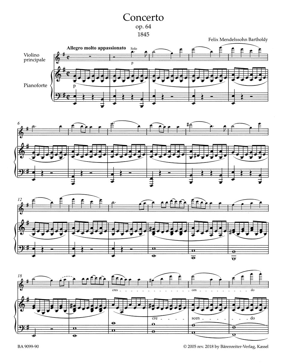 Concerto for Violin and Orchestra in E minor, Op. 64 - Mendelssohn