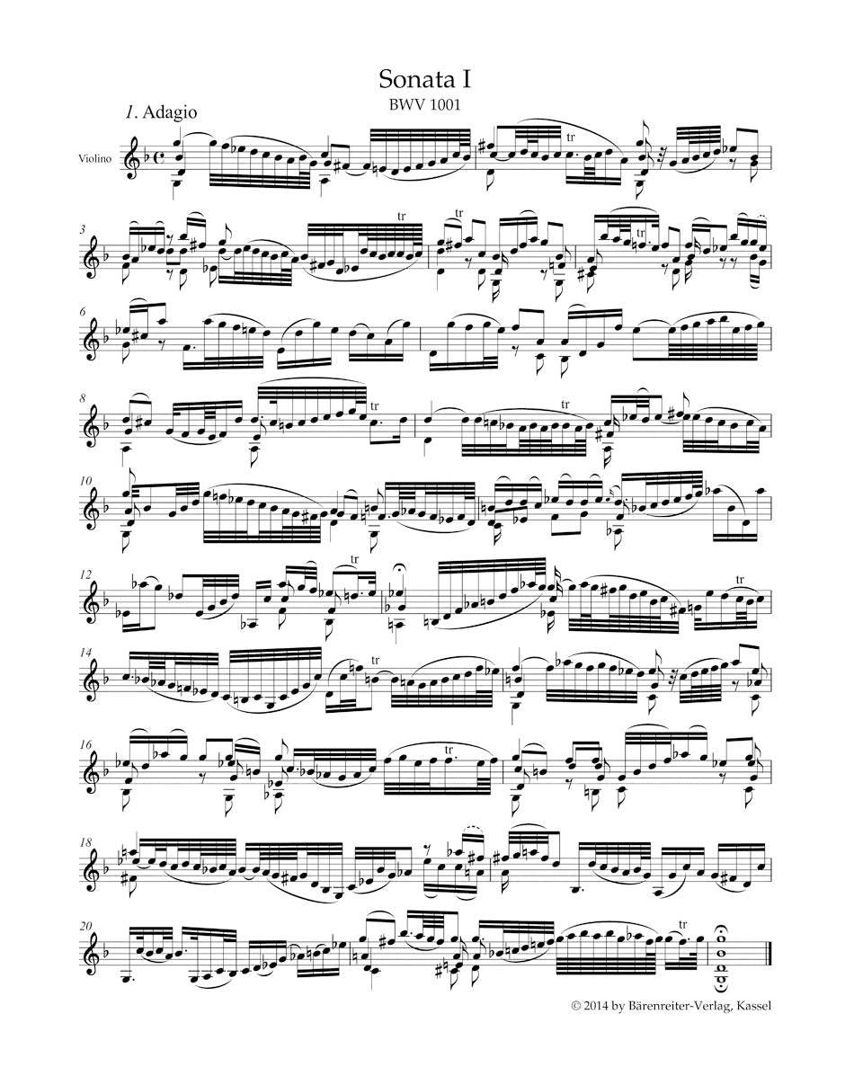 Three Sonatas and Three Partitas for Solo Violin BWV 1001-1006 - Bach
