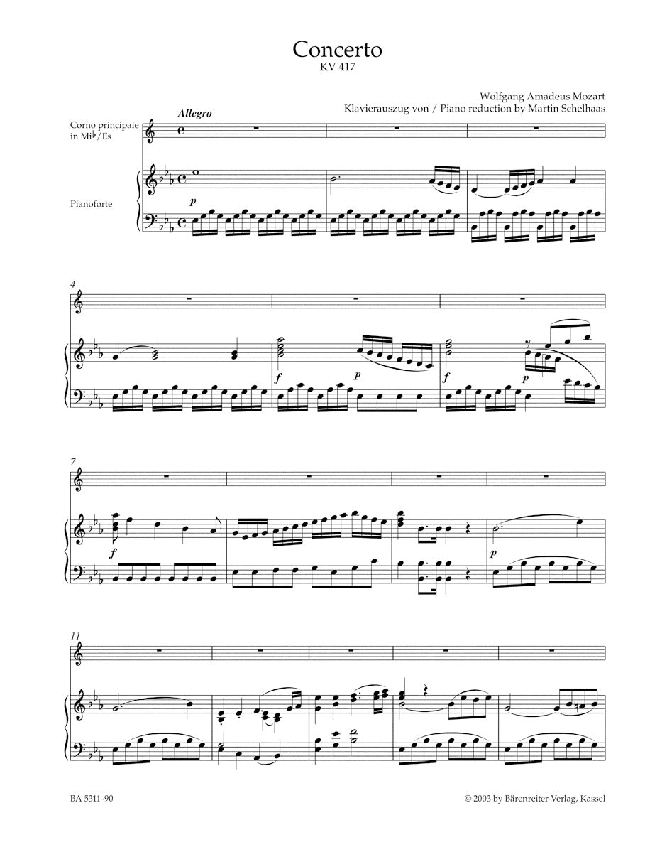 Concerto for Horn and Orchestra no. 2 in E-flat major, K. 417 - Mozart