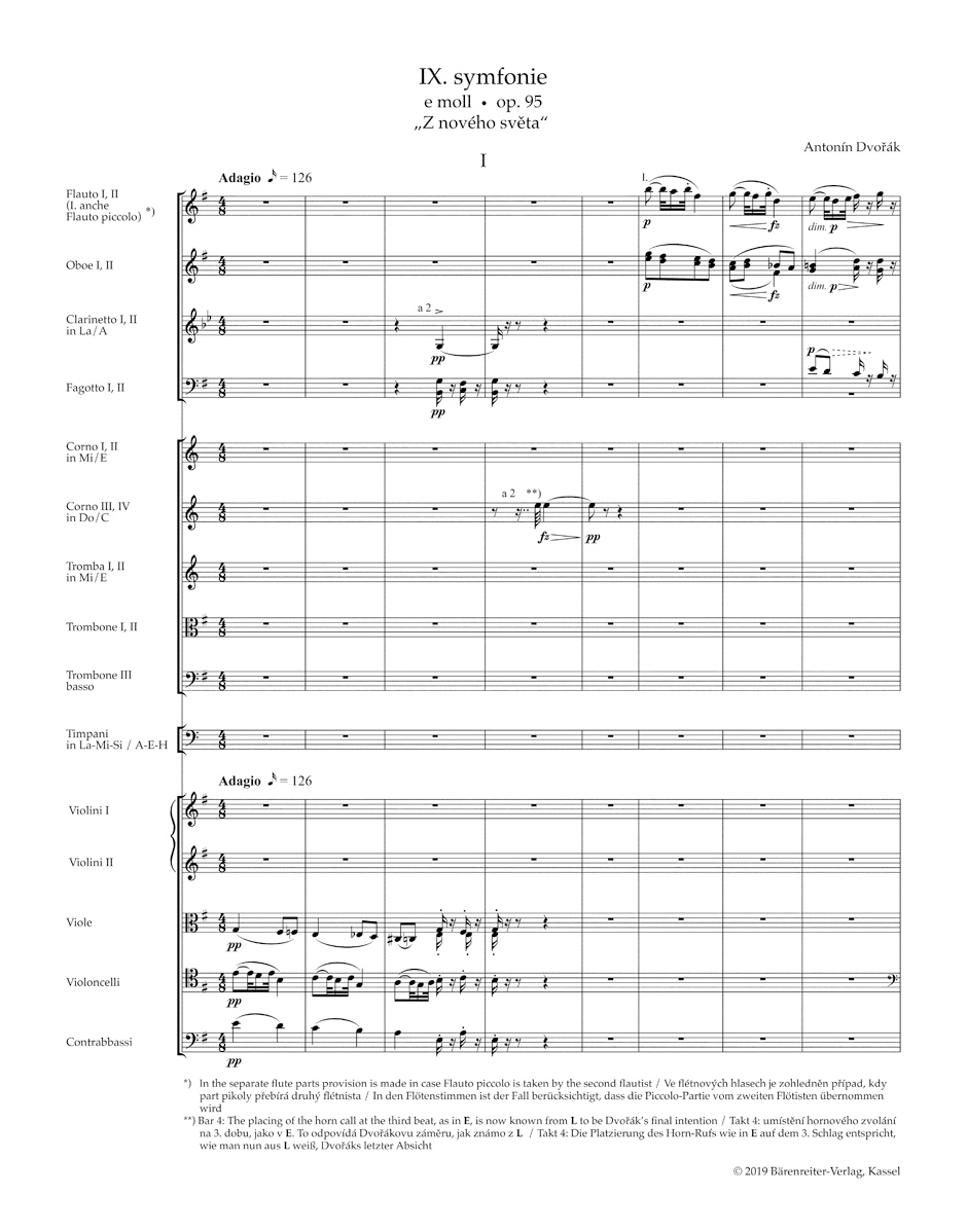 Symphony no. 9 in E minor Op. 95 "New World" - Dvorak