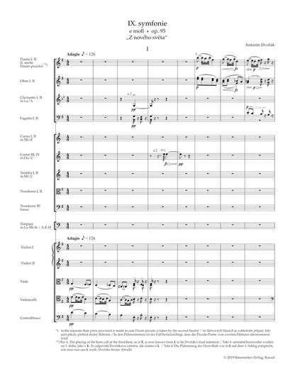Symphony no. 9 in E minor Op. 95 "New World" - Dvorak