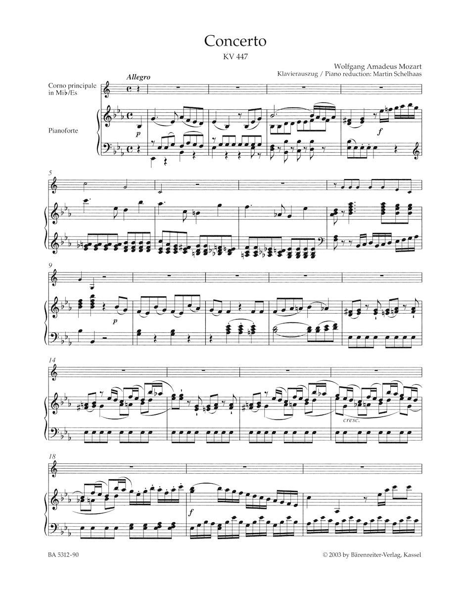 Concerto for Horn and Orchestra No. 3 in E-flat major, K. 447 - Mozart