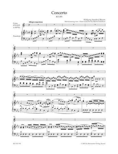 Concerto for Horn and Orchestra No. 4 in E-flat major, K. 495 - Mozart